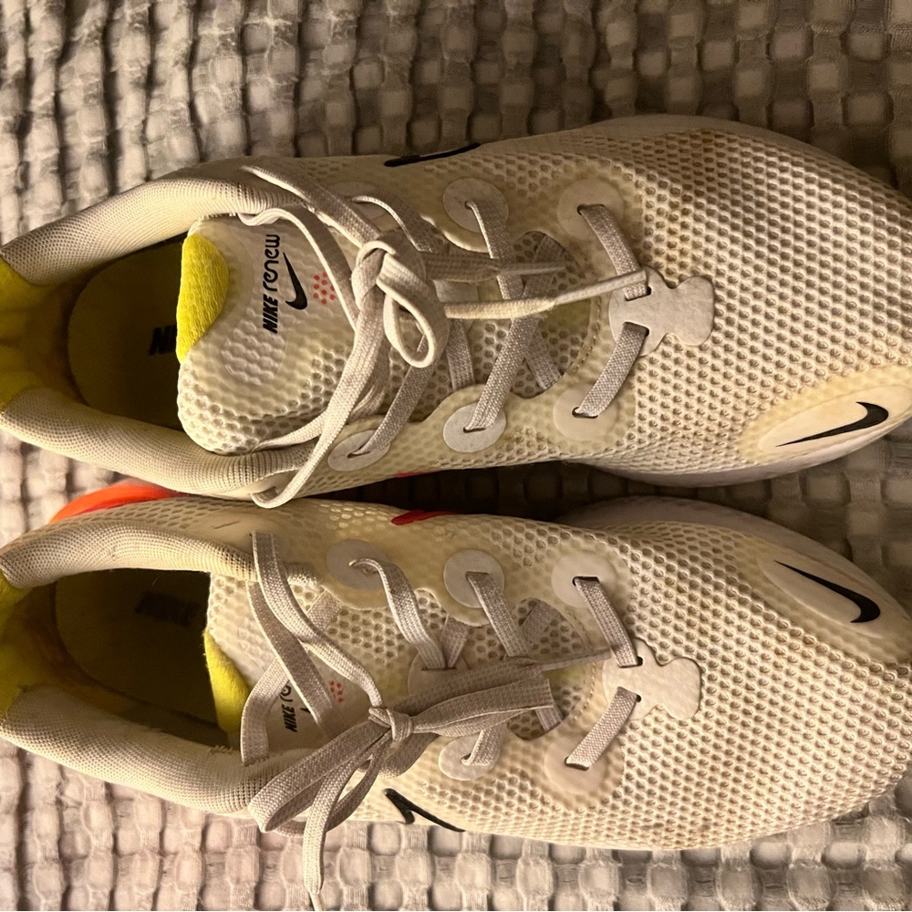 Nike White and Neon Sneakers